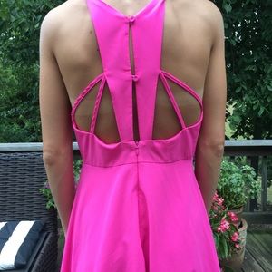 Floral + Femme hot pink dress